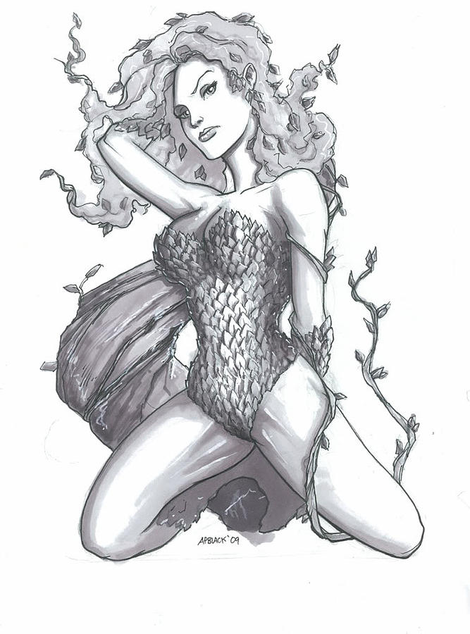 667x900 poison ivy drawing - Poison Ivy Drawing