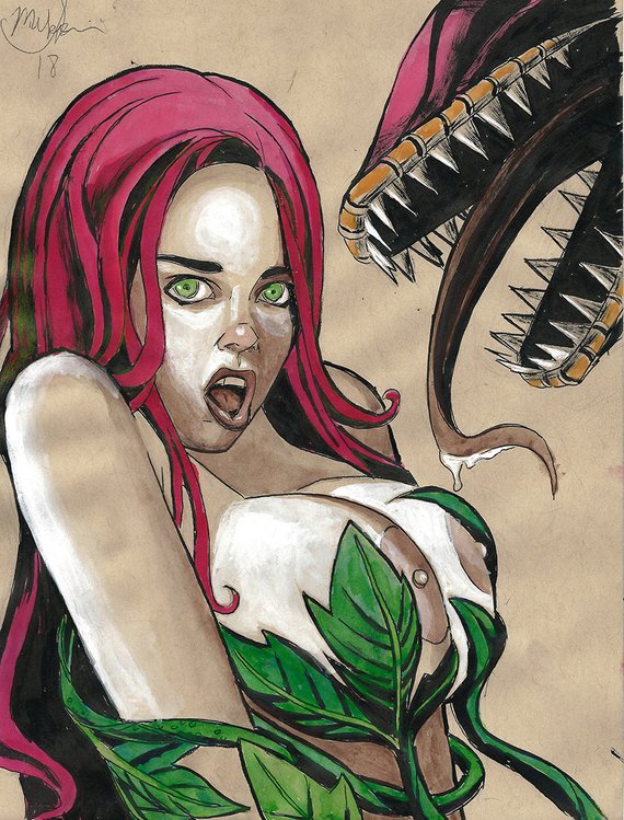 570x749 dc comics poison ivy drawing etsy - Poison Ivy Drawing
