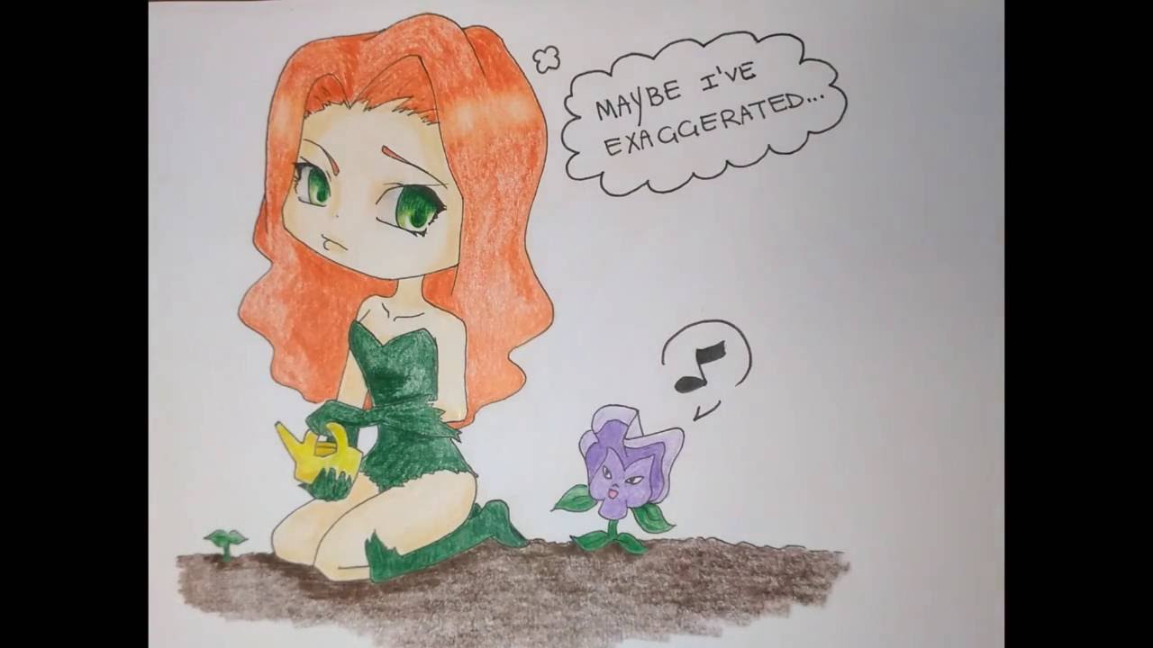 1280x720 drawing a cute version of poison ivy - Poison Ivy Drawing