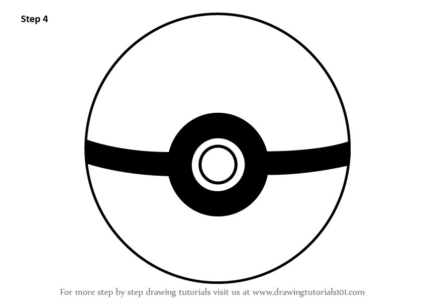 844x598 Learn How To Draw Pokeball From Pokemon - Pokeball Drawing