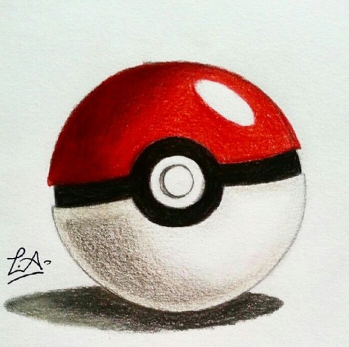 500x498 pokeball drawing i drew using fabercastell coloured pencils - Pokeball Drawing