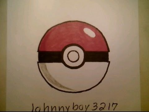 480x360 How To Draw The Original Pokemon Ball Easy Step - Pokeball Drawing