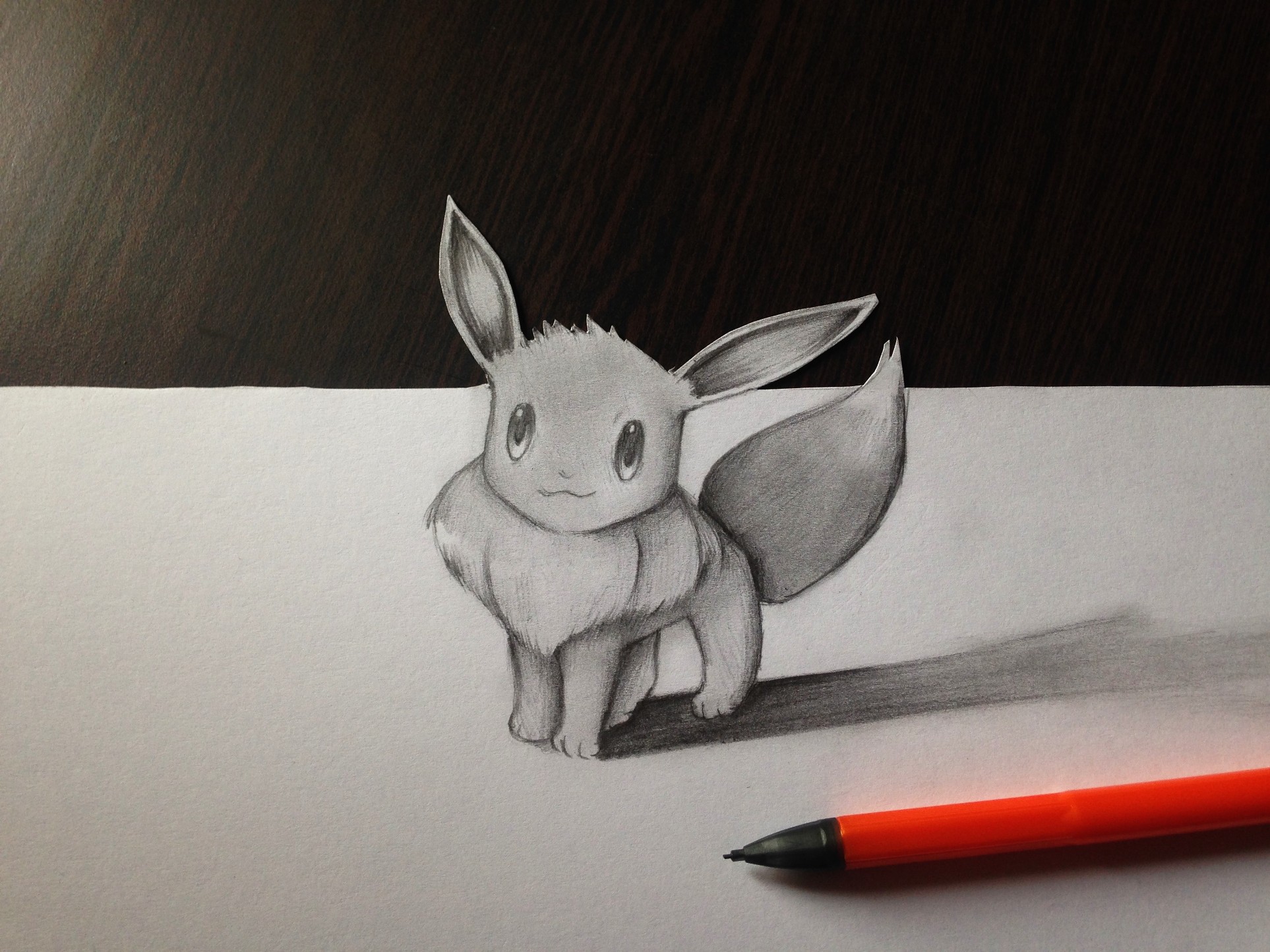 1926x1444 drawing eevee pokemon trick art - Pokemon 3d Drawing