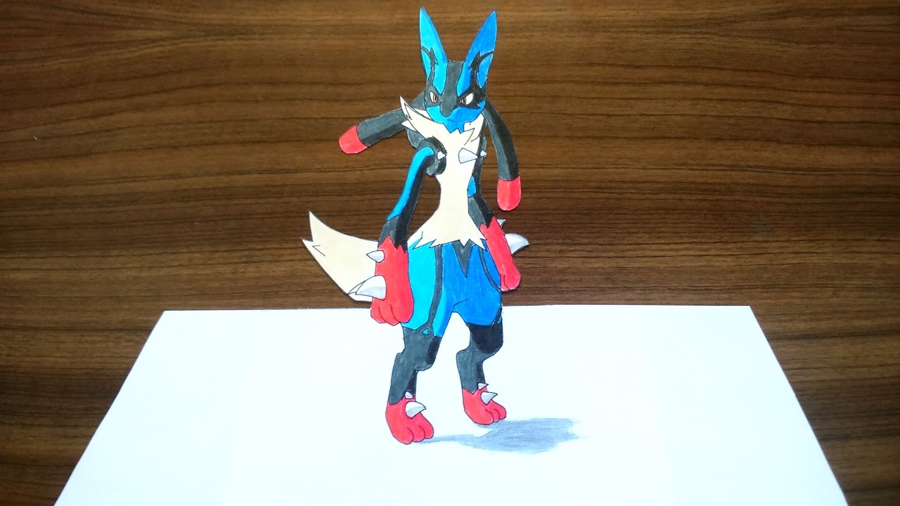 1280x720 drawing mega lucario pokemon speed drawing - Pokemon 3d Drawing