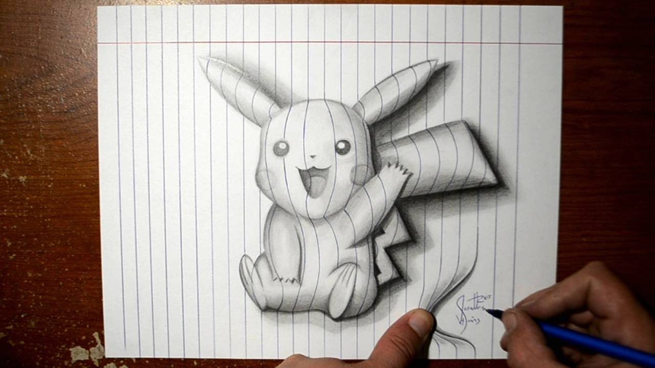 1280x720 How To Draw Pikachu - Pokemon 3d Drawing