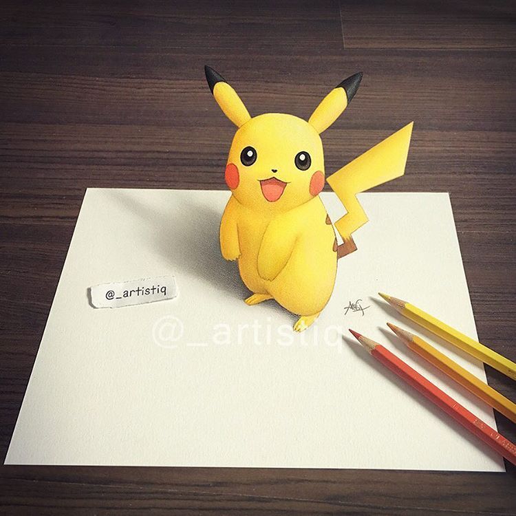 750x750 my drawing of pikachu! hope you guys like it! - Pokemon 3d Drawing