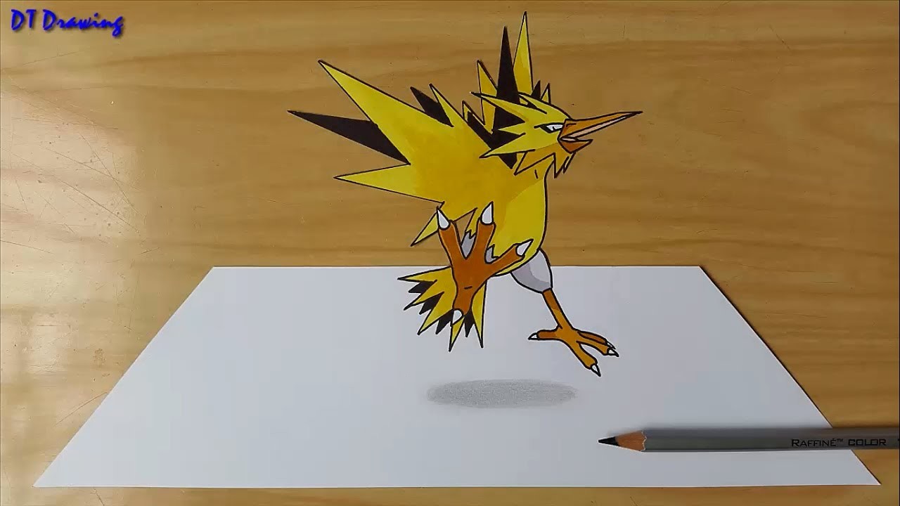 1280x720 Zapdos Pokemon - Pokemon 3d Drawing