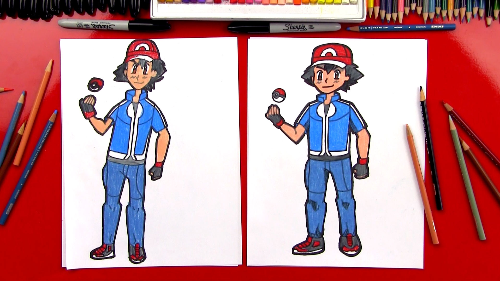 1916x1075 how to draw ash ketchum from pokemon - Pokemon Ash Drawing