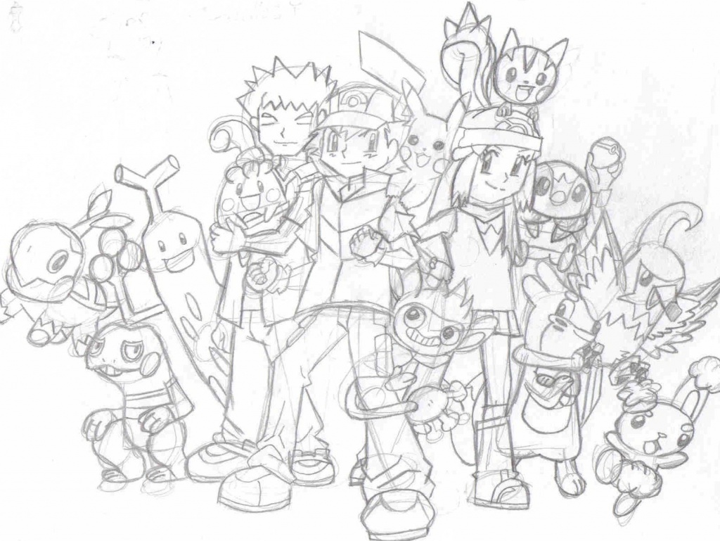 1024x769 ash drawing name pokemon for free download - Pokemon Ash Drawing
