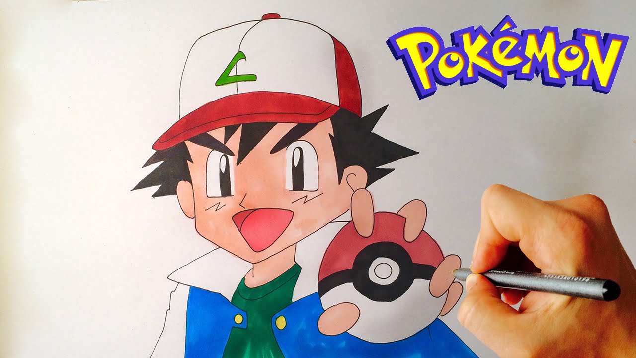 1280x720 how to draw ash ketchum from pokemon drawing lesson - Pokemon Ash Drawing