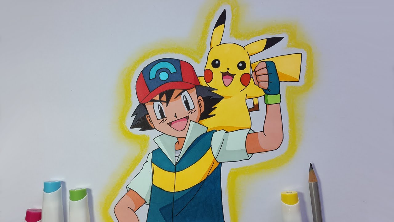 1280x720 pokemon speed drawing ash y pikachu drawing ash pikachu cheap - Pokemon Ash Drawing