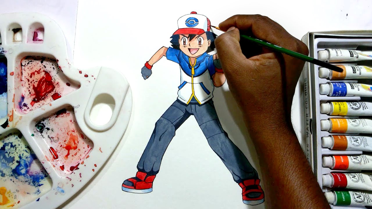 1280x720 how to draw ash from pokemon - Pokemon Ash Drawing