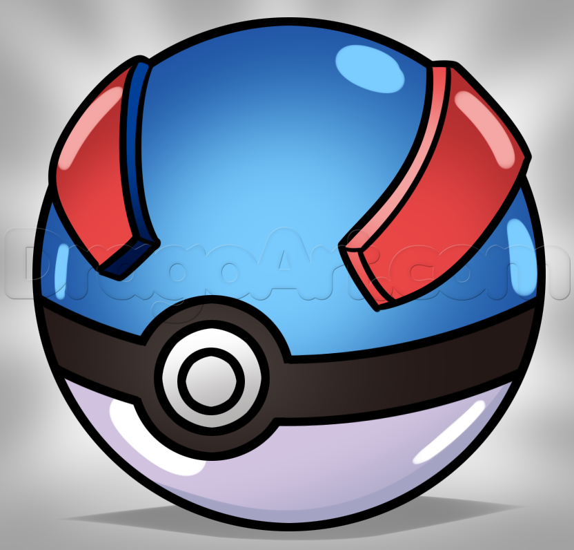 832x796 How To Draw A Great Ball From Pokemon, Step - Pokemon Ball Drawing