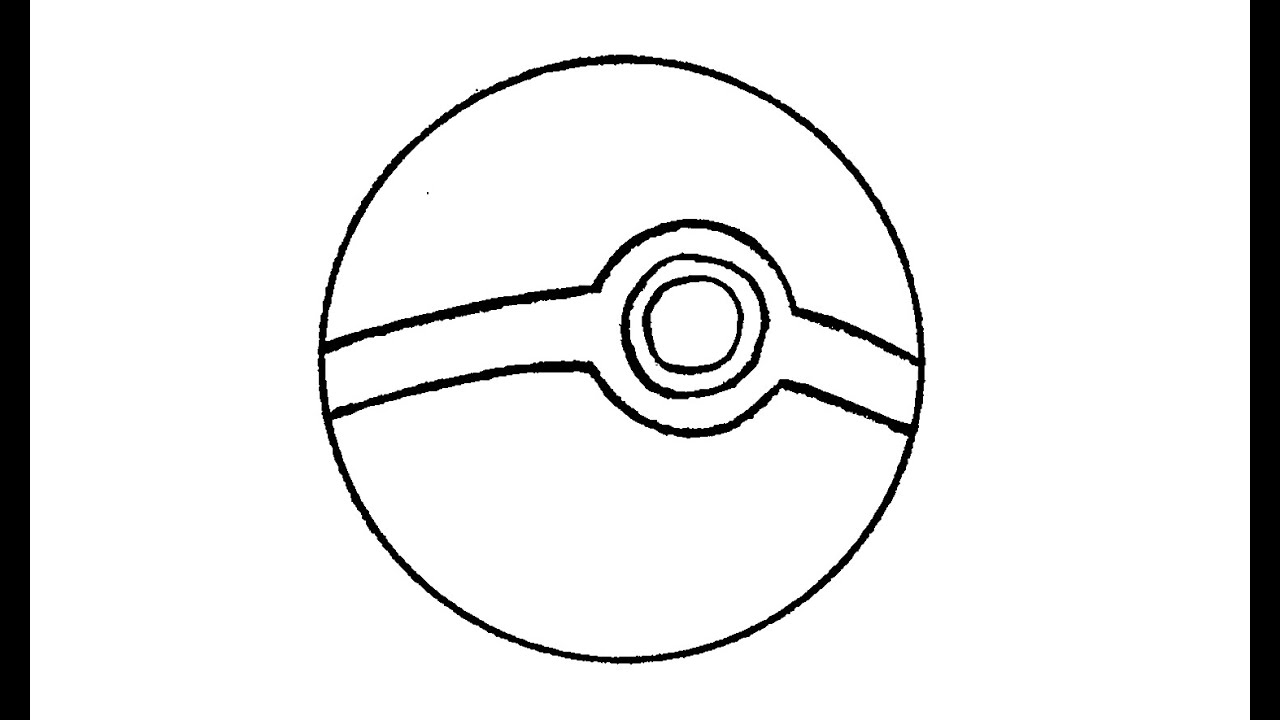 1280x720 How To Draw A Pokeball - Pokemon Ball Drawing