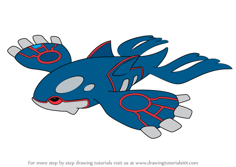 800x565 Learn How To Draw Kyogre From Pokemon - Pokemon Black And White Drawing