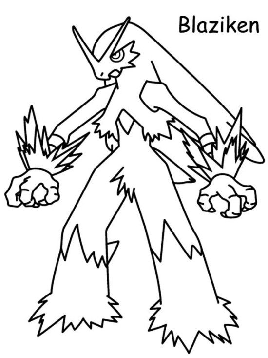 550x733 Blaziken Pokemon Black And White Coloring Pages Picture - Pokemon Black And White Drawing