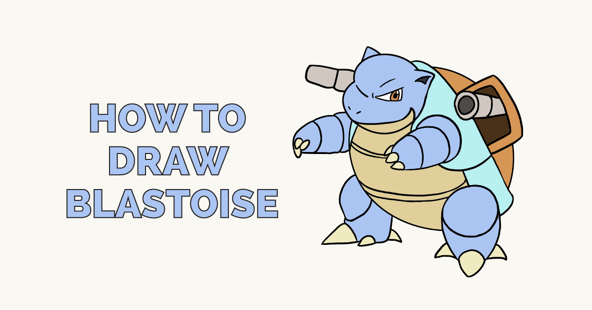 1200x628 how to draw blastoise - Pokemon Blastoise Drawing