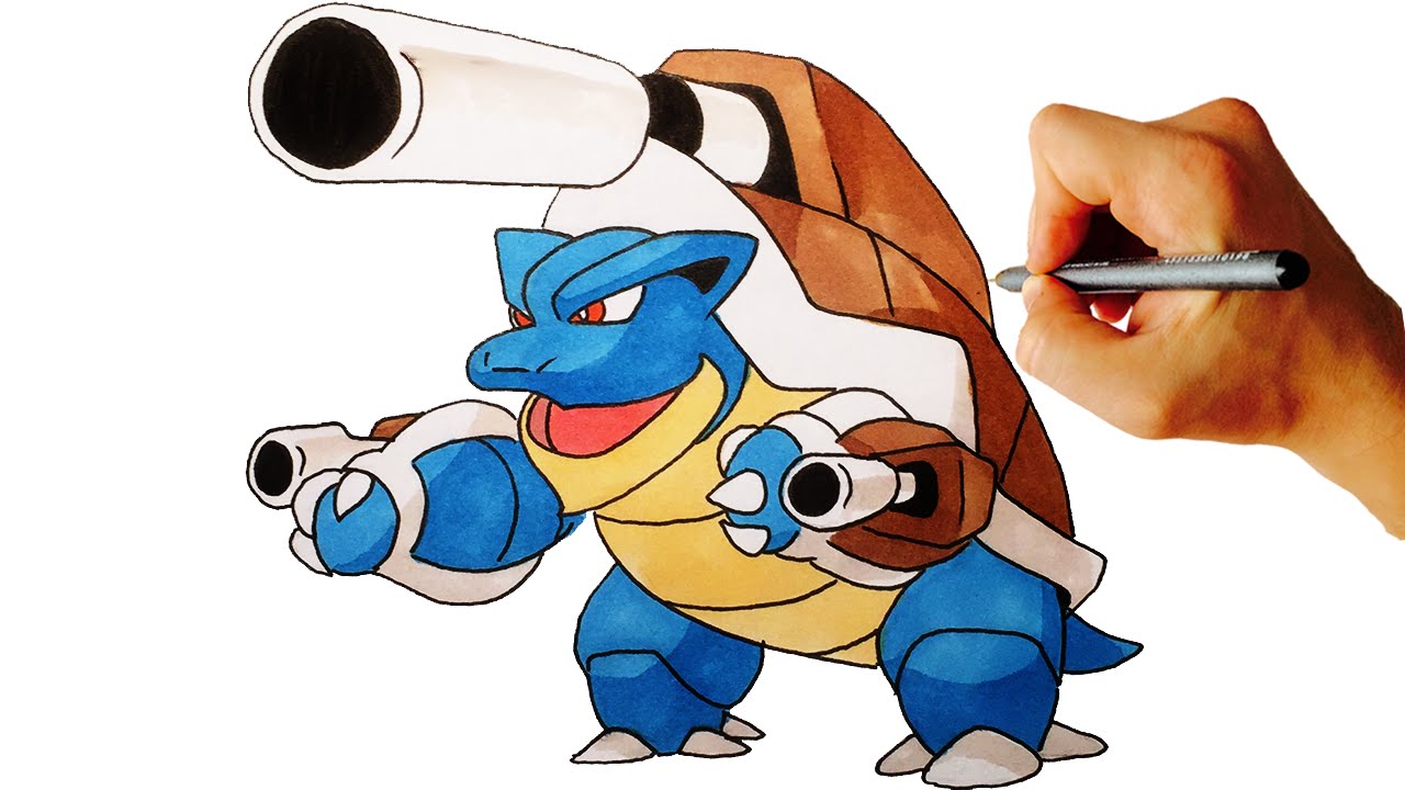 1280x720 how to draw mega blastoise from pokemon x y gen easy step - Pokemon Blastoise Drawing