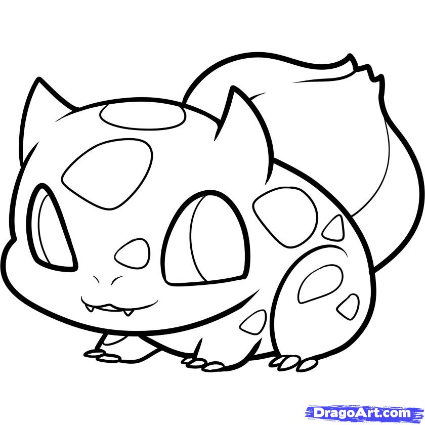 840x840 How To Draw Chibi Bulbasaur, Bulbasaur, Step - Pokemon Bulbasaur Drawing