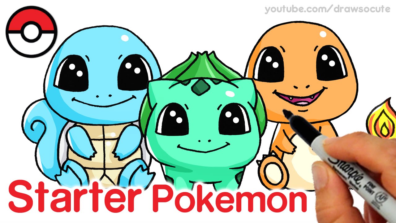 1280x720 How To Draw Squirtle, Bulbasaur And Charmander Step - Pokemon Bulbasaur Drawing