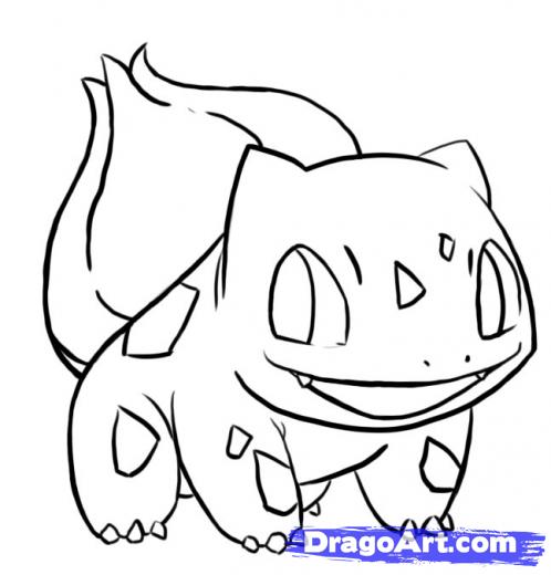 498x520 Step How To Draw Bulbasaur From Pokemon - Pokemon Bulbasaur Drawing