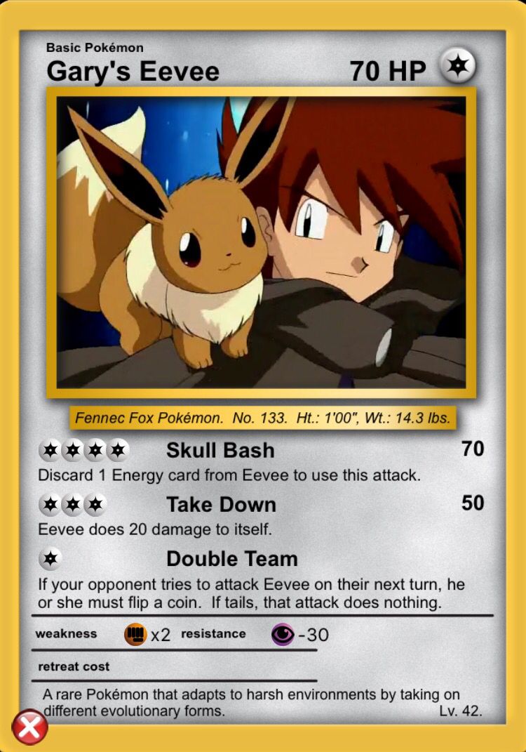 750x1071 Gary Oak's Eevee My Cards - Pokemon Card Drawing
