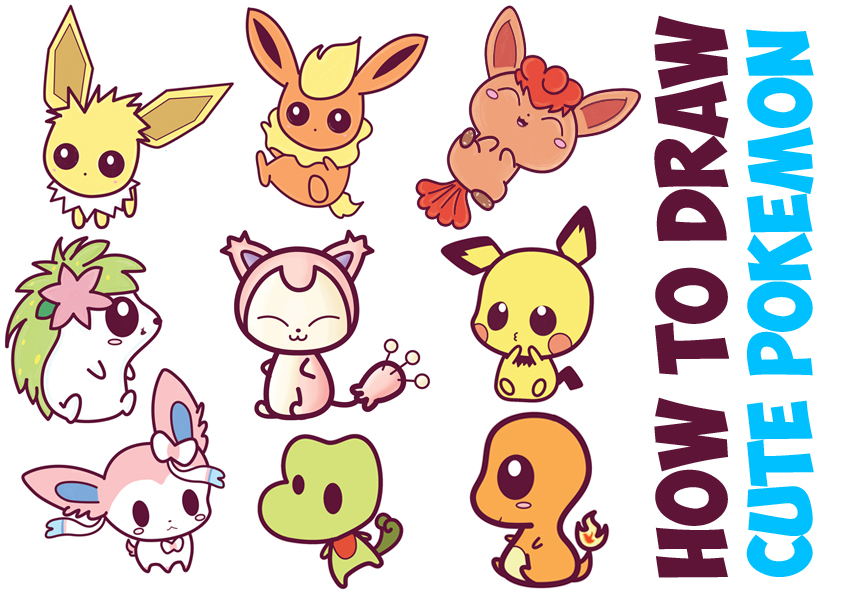 841x594 how to draw cute pokemon characters - Pokemon Characters Drawing