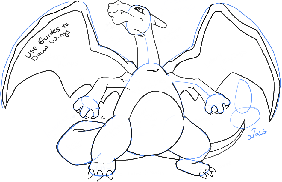 942x610 How To Draw Charizard From Pokemon With Easy Steps - Pokemon Charizard Drawing