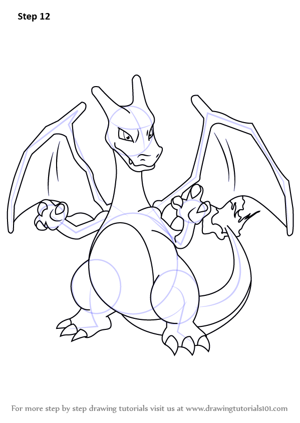 599x845 Learn How To Draw Charizard From Pokemon - Pokemon Charizard Drawing