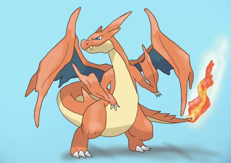 800x564 Learn How To Draw Mega Charizard Y From Pokemon - Pokemon Charizard Drawing