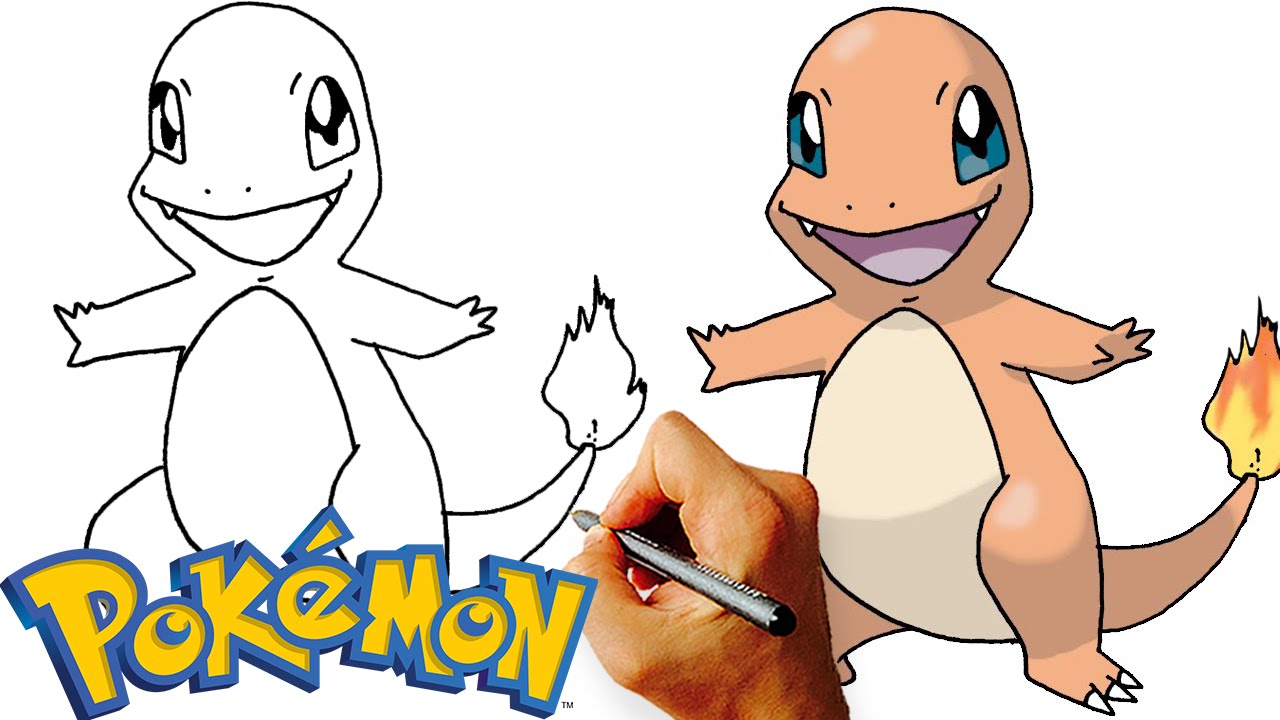 1280x720 How To Draw Charmander Step - Pokemon Charmander Drawing