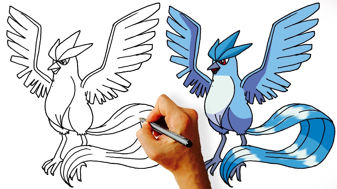 How To Draw Articuno Step - Pokemon Drawing. 