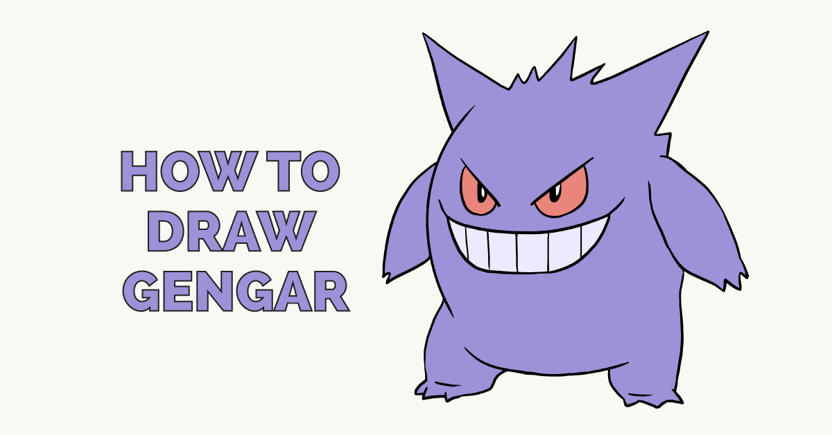 1200x628 How To Draw Gengar From Really Easy Drawing Tutorial - Pokemon Drawing