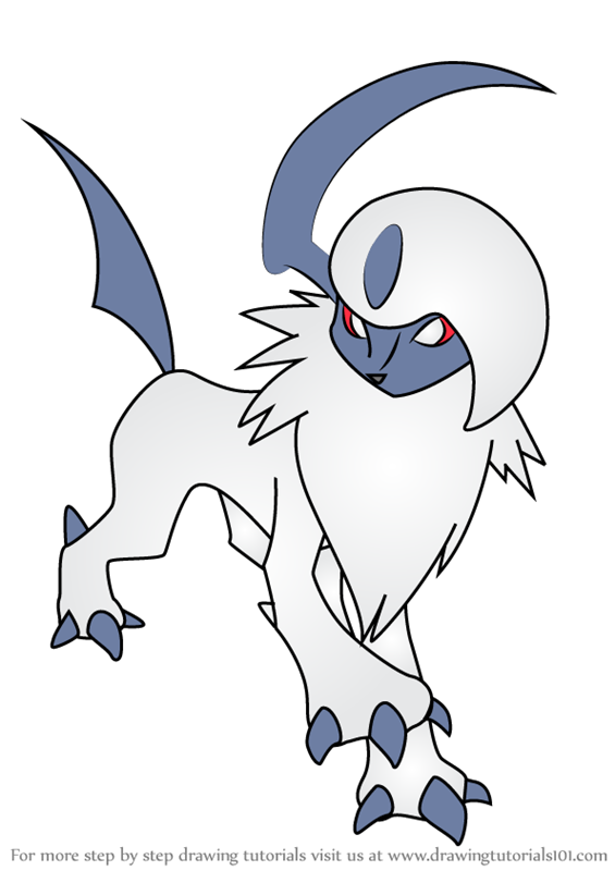 565x800 Learn How To Draw Absol From Pokemon - Pokemon Drawing
