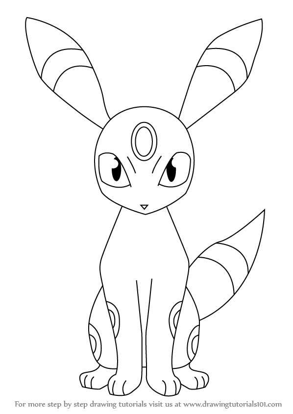 598x845 Learn How To Draw Umbreon From Pokemon - Pokemon Drawing