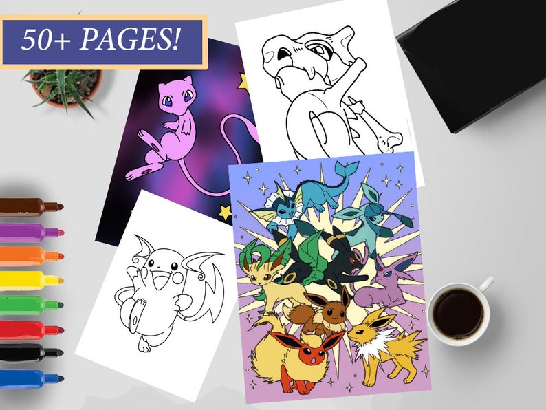 794x596 pokemon coloring over pages for instant download pokemon etsy - Pokemon Drawing Book
