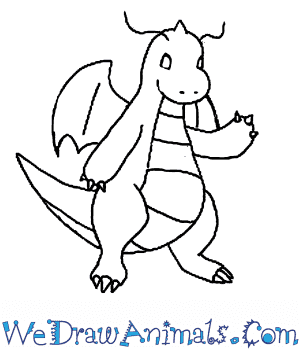 300x350 How To Draw Dragonite Pokemon - Pokemon Drawing Easy