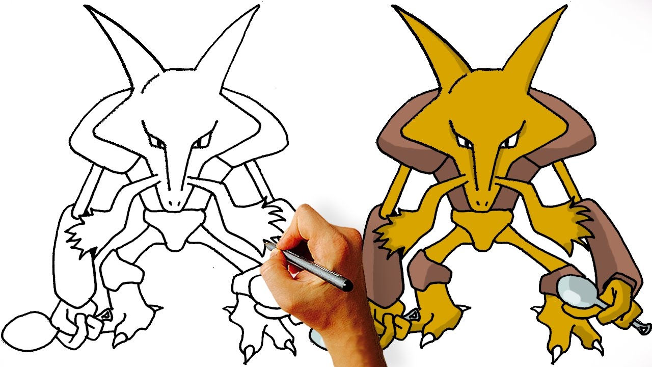 How To Draw Alakazam - Pokemon Drawing Images. 