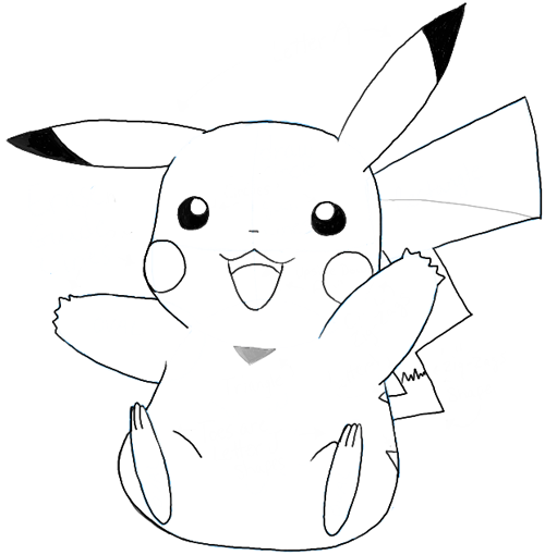 500x510 How To Draw Pikachu From Pokemon With Easy Steps Tutorial How - Pokemon Drawing Images