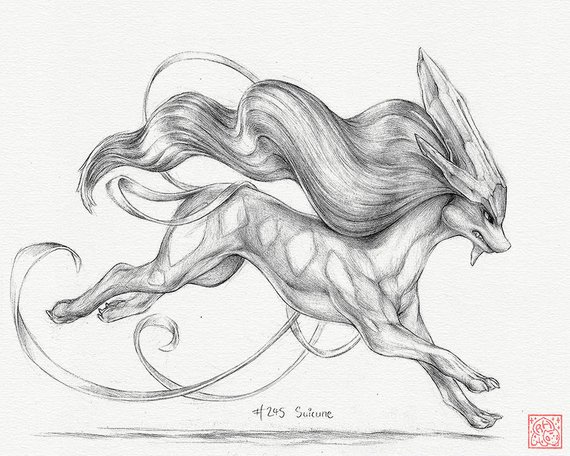 570x456 Suicune X Print Pokemon Drawing Art Artwork Etsy - Pokemon Drawing Images