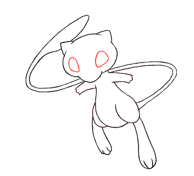 653x594 how to draw mew - Pokemon Drawing Mew