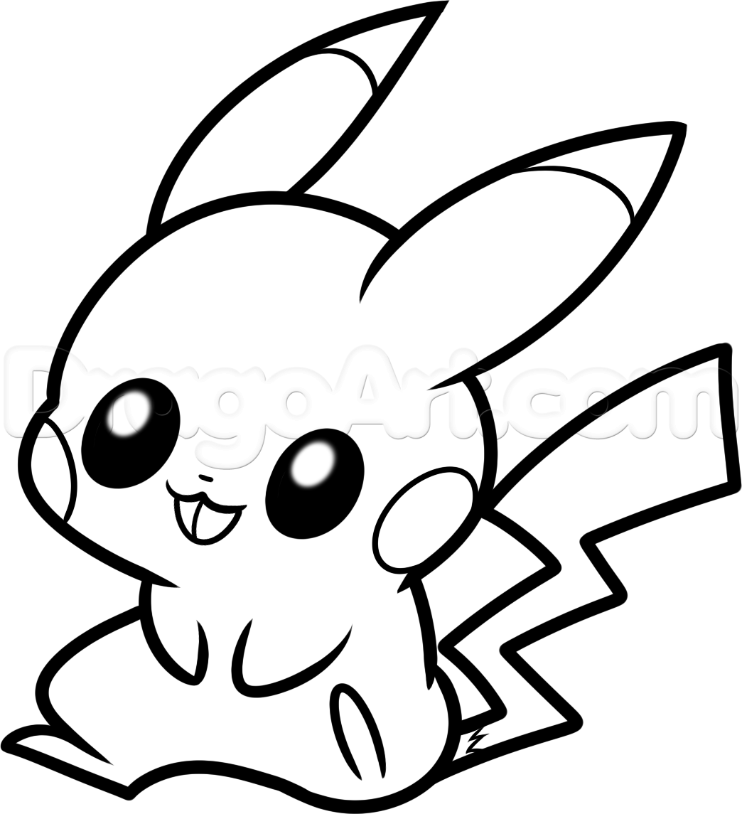 1044x1145 Baby Pikachu Coloring Pages Pika Pikachu Coloring - Pokemon Drawing Pages