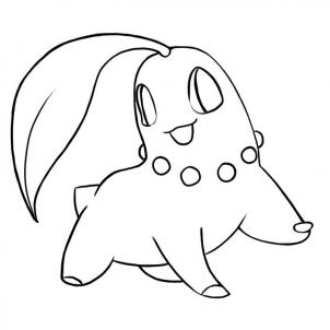 302x302 How To Draw Chikorita - Pokemon Line Drawing