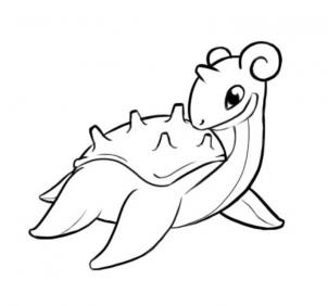 302x282 How To Draw Lapras - Pokemon Line Drawing