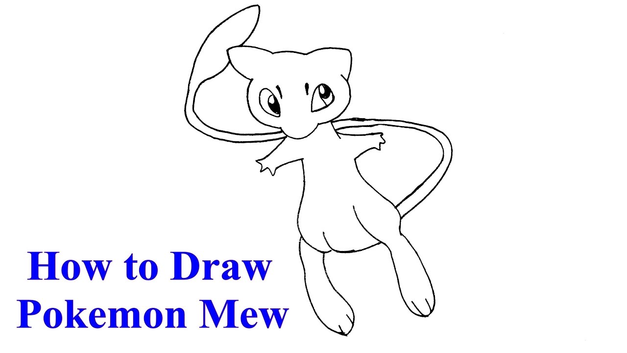 1280x720 how to draw mew from pokemon step - Pokemon Mew Drawing