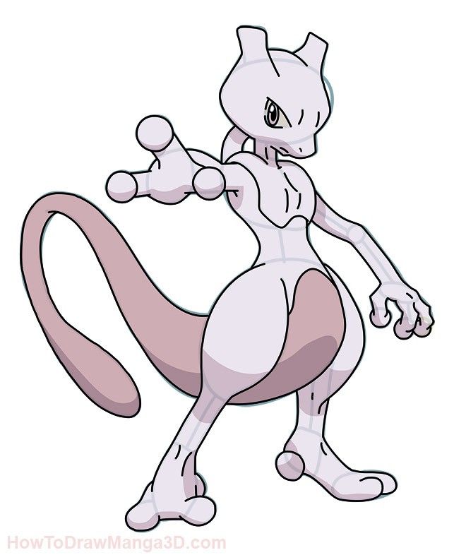 643x786 How To Draw Mewtwo Pokemon Step - Pokemon Mewtwo Drawing