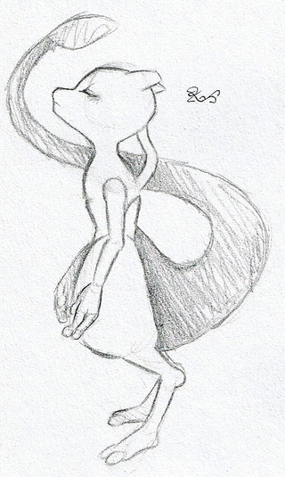 320x535 heavily referenced cause i have no idea how to draw - Pokemon Mewtwo Drawing