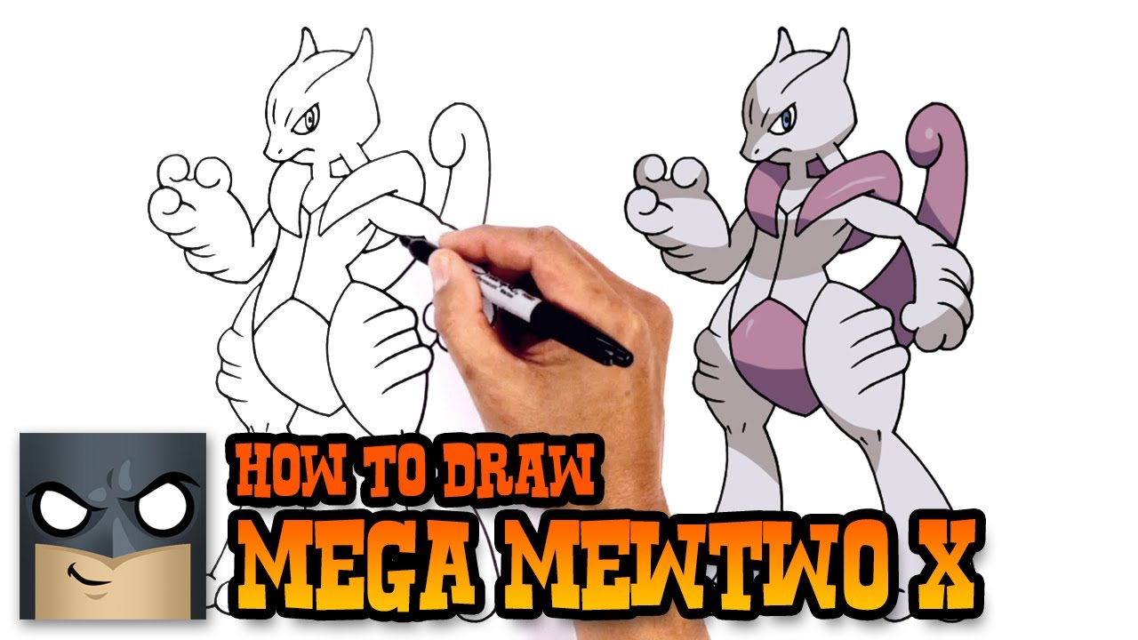 1280x720 How To Draw Mega Mewtwo X Pokemon - Pokemon Mewtwo Drawing