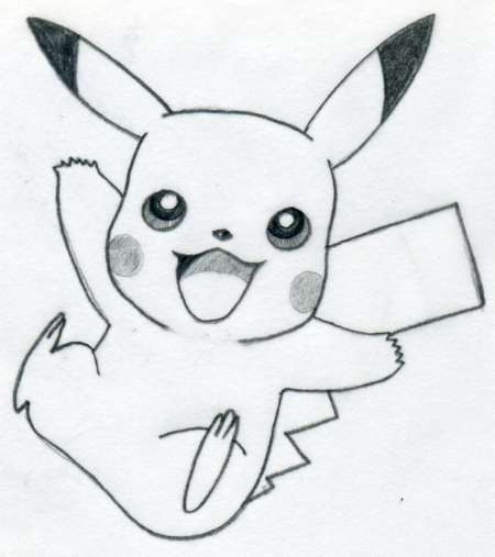 450x507 draw pikachu quickly and easily - Pokemon Pencil Drawing