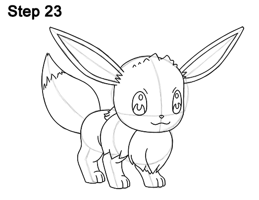 523x404 How To Draw Eevee From Pokemon - Pokemon Pictures Drawing